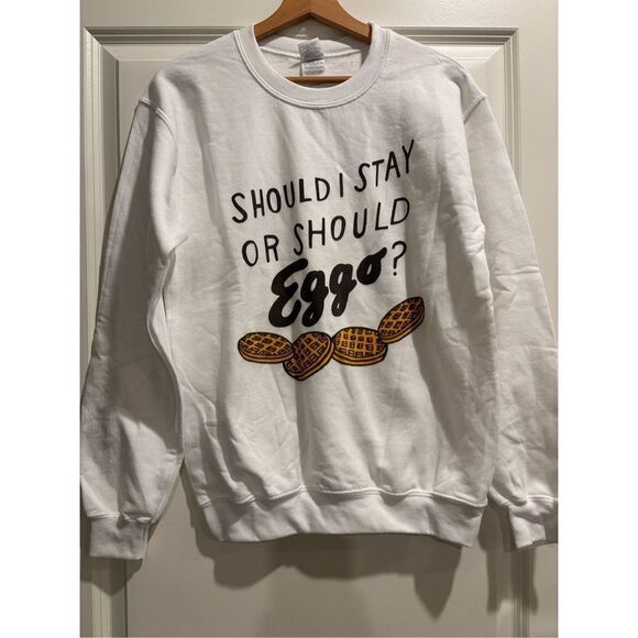 Should I Stay or Should I Eggo Sweatshirt size Small - Picture 1 of 2